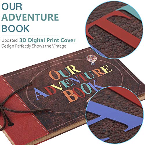 Pulaisen Scrapbook Album Upgraded Our Adventure Book Handmade DIY Family Scrapbook with 3D Letter Cover,Great for Thanksgiving, Christmas, Anniversary, Family Memory,Wedding,Birthday,Valentines Day