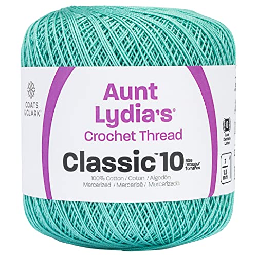 Aunt Lydia Classic Crochet Thread, 10, Aqua, 1050 Foot