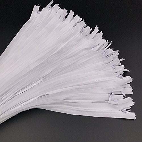 40PCS Nylon Invisible Zipper Tailor DIY Sewing Tools for Garment/Bags/Home Textile(9 inch,White)