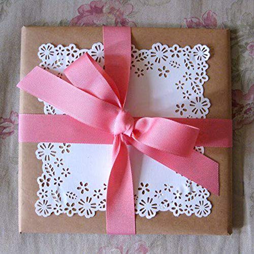 YAMA Solid Grosgrain Ribbon 1 1/2 inch 50 Yards for Gift Package Wrapping Floral Design Crafting Party Wedding Decorations, Pearl Pink