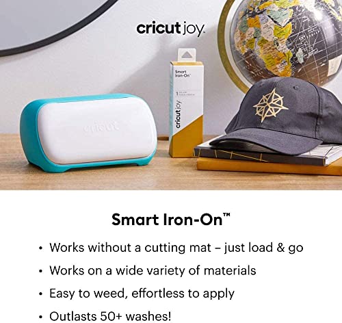 Cricut Joy Smart Glitter Iron On, (5.5 in x 19 in) HTV Iron On Vinyl Roll for DIY Projects, Smooth Matless Cutting, All Surface Applicable, Washable HTV for Stickers & Home Decor, Aqua