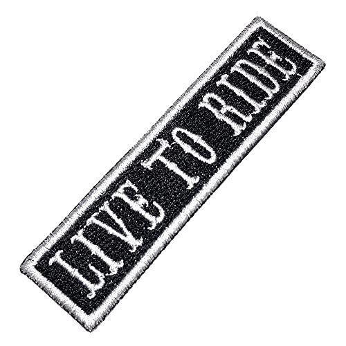 NT0524T Live to Ride Front of Vest Jacket Title 100% Embroidered Patch Iron or Sew 4 x 1 in.