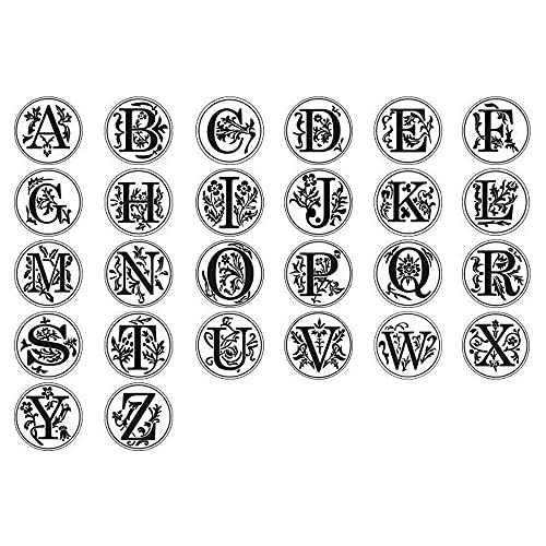 Medieval Initial Alphabet Stamps for Sealing Wax, Brass Head Wooden Handle, Decorate Thanksgiving Card/Envelope/Gift Wrap/Wedding Engagement Party Invitation - Letter Q