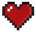 Pinsanity Retro Red Pixel Heart Iron-On Embroidered Patch