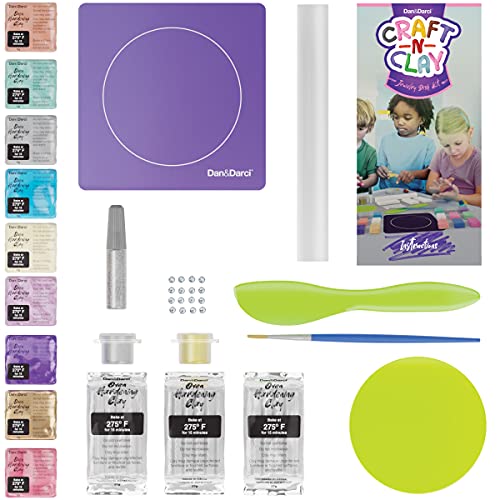 Craft 'n Clay - Jewelry Dish Making Kit for Kids and Tween Girls Ages 8-14 Year Old - Best DIY Arts & Crafts Kits Gifts - Creative Toys for Preteen & Teenagers Art Projects - Girl Birthday Gift Ideas