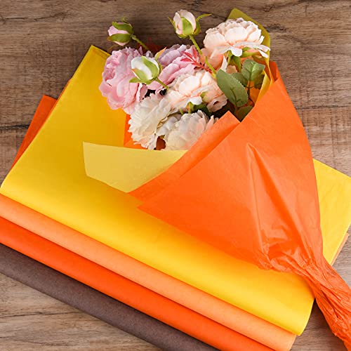 CHRORINE 60 Sheets Tissue Paper Autumn Wrapping Pape Bulk Assorted Color Art Paper Crafts for Thanksgiving Harvest Birthday Party DIY and Craft Decor