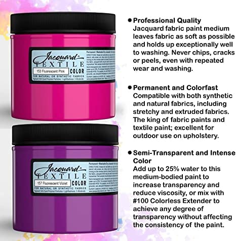 Jacquard Fabric Paint for Clothes - 8 Oz Textile Color - Neutral Grey - Leaves Fabric Soft - Permanent and Colorfast - Professional Quality Paints Made in USA - Holds up Exceptionally Well to Washing