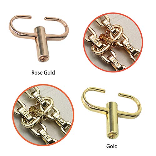 Adjustable Metal Buckle for Shoulder Chain Strap Women Bag Length Shorten Purse Chain Adjuster Metal Clip Accessories 4pcs (Rose Gold, Gold, Small)