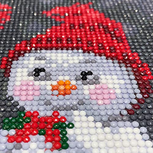 MXJSUA Christmas Snowman Diamond Painting Kits for Adults Beginners Round Full Drill 5D DIY Christmas Gift Presents Diamond Art Kits Three Cute Snowmen Diamond Painting Kits Art Decor 11.8x15.7 inch