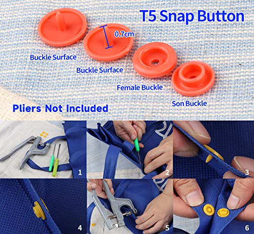 408 Sets Plastic Snap Buttons, No-Sew T5 Snaps with Organizer Storage Case for Bibs Diapers Crafts by ilauke