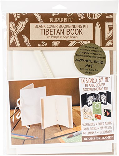 Books By Hand Designed By Me Blank Cover Bookbinding Kit-Tibetan Book, Ivory 4.25x6.5 & 5x7.5