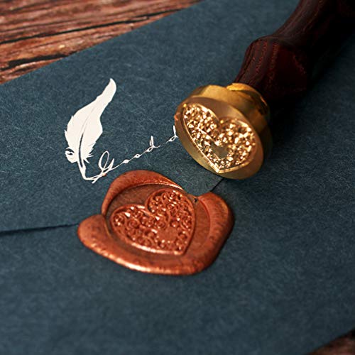 Wax Seal Stamp Set, Vanknono 4 Pcs Sealing Wax Stamps Copper Seals + 2 Pcs Wooden Hilt, Vintage Retro Wax Stamp Kit for Cards Envelopes, Invitations, Wine Packages(Crown, Tree of Life, Love, Bee)