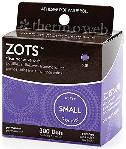 Thermoweb Zots Clear Adhesive Dots, Small, 3/16" Diameter x 1/64" Think, 300 Count