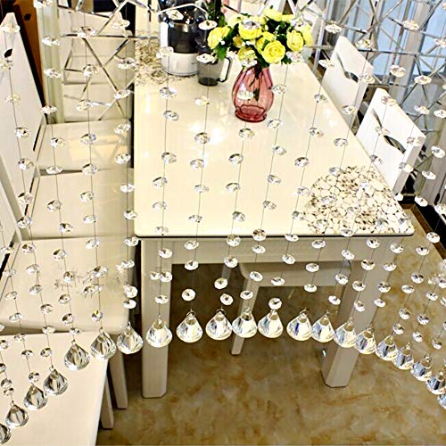 Fushing 100Pcs 1 Hole Clear Octagon Beads for Chandelier, Curtain, Suncatchers, Crystal Garland, Necklaces, Earrings, Jewelry Making and Craft Ideas (Clear, 14mm)