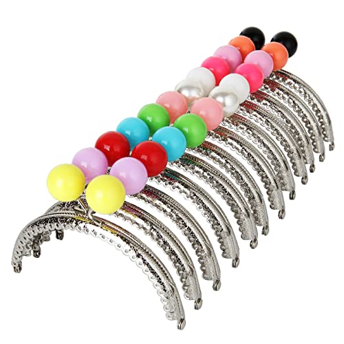 12 PCS 4 Inch Coin Purse Clasp, Multi-Color Metal Purse Frame, Arch Bag Kiss Clasp Lock, Cute Kiss Clasp Clutch Frames for Purse Making DIY Craft Bag Handle Sewing