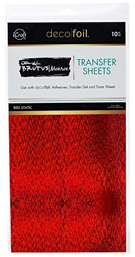 iCraft Deco Foil Transfer Sheets by Brutus Monroe 6" x 12" 10 Sheets Red Static