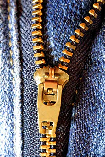 AMORNPHAN 6 pcs 5 Inch Metal Zippers Closed End #5 Navy Tape Golden Brass Teeth Spring Lock Slider Heavy Duty for Jeans Denim Pockets Clothes Crafts Sewing (5")