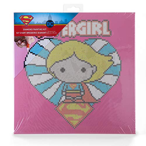Supergirl Dots Box Diamond Painting Art Kit Round Drill Picture Art Craft Home Ready to Hang Wall Decor 11”x11”x1”
