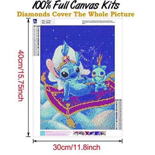 Diamond Painting by Number Kits for Adults and Kids,Cute Cartoon DIY 5D Diamond Painting Full Drill Cross Stitch Embroidery Rhinestone Arts Craft Canvas for Home Wall Decor,16" x 12",Pattern 2