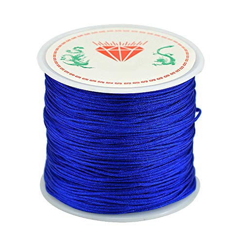 0.8mm Nylon Cord, Thread Chinese Knot Macrame Rattail Bracelet Braided String (Royal Blue)