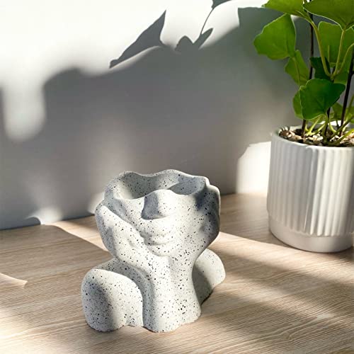 Abstract Face Flower Pot Silicone Mold Succulent Planter Vase Plaster Concrete Mold Candle Pen Holder Mold Cement Clay Resin Mould