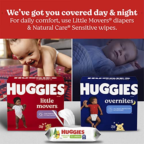 Overnight Diapers Size 3 (16-28 lbs), 58 Ct, Huggies Overnites Nighttime Baby Diapers