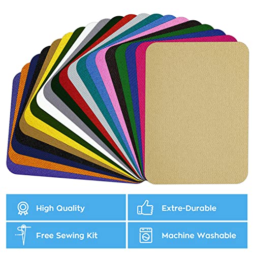 HTVRONT Iron on Patches for Clothing Repair, 20 PCS Multi-Colored Fabric Patches for Clothes Repair, 20 Shades Iron Patches for Clothes, Clothing Repair Decorating Kit 3.7" by 4.9"