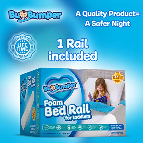 (1-Pack) Extra Long Bed Rail for Toddler | Soft Foam Bed Bumper for Kids | Baby Bed Guard | Child Bed Safety Side Rail | Designed to fit Twin, Full, Queen & King Size Beds