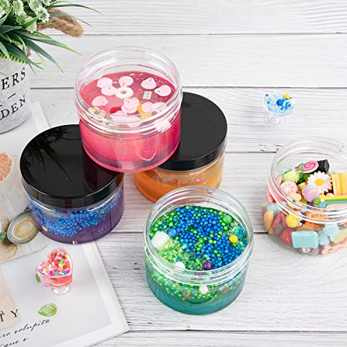 SGHUO 10 Pack 10oz Empty Slime Containers Plastic Jars Storage with Lids