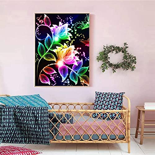 Huacan Flowers Diamond Painting Kits, Full Square Drill Diamond Art Kit for Adults Wall Decor Flower 11.8x15.7in/30x40cm