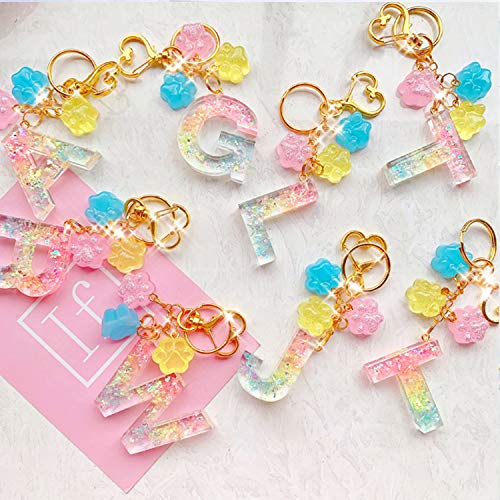Mocoosy 134Pcs Silicone Alphabet Resin Molds Kit Letter Number Silicone Mold Epoxy Resin Casting Molds Keychain Making Set with 1 Hand Drill 2 Drill Bits 30 Key Rings 100 Screw Pins