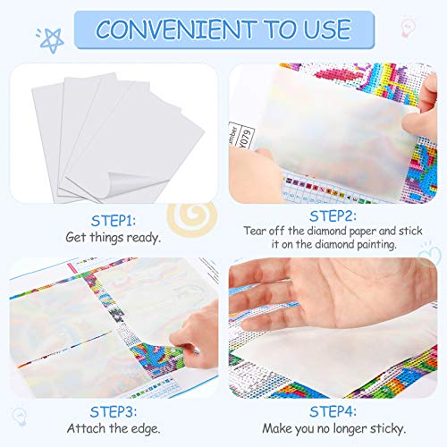 Diamond Painting Release Paper 16 x 12 cm and 15 x 10 cm Diamond Art Paper Covering Double-Sided Non-Stick Replacement Cover Sheets 5D Diamond Painting Accessories and Tool for Adult Kid (50 Pieces)