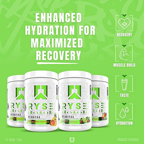 Ryse Core Series BCAA+EAA | Recover, Hydrate, and Build | with 5g Branched Chain Aminos and 3g Essential Aminos | 30 Servings (Cherry Limeade)