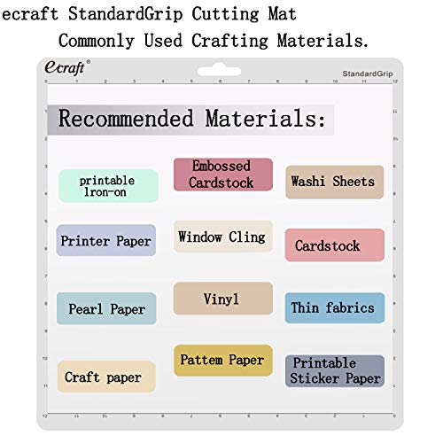 Ecraft StandardGrip Cutting Mat for Silhouette Cameo 3/2/1: 12X12inch Non-Slip Square Gridded Transparent Quilting Cut Mats Replacement Accessories for Silhouette Cameo.