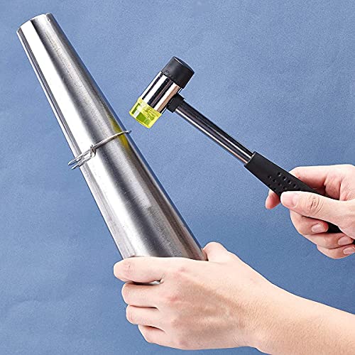 Eyes.sys Metal Round Bracelet Mandrel Bangle Mandrel Steel Handle Installable Two Way Rubber Hammer Stainless Steel Jewelry Making Metal Forming Tool