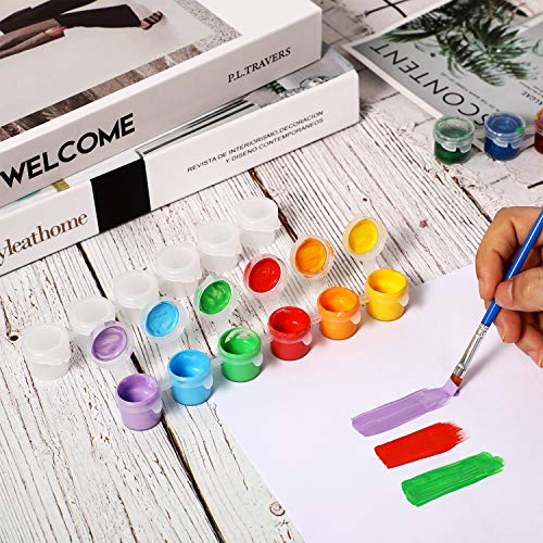 24 Strips Empty Paint Strips Paint Cup Pots Clear Storage Containers Painting Arts Crafts Supplies for Classrooms Schools Paintings Art Festivals, 144 Pots in Total(5 ml/ 0.17 oz)