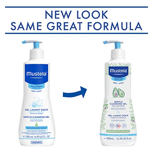 Mustela Baby Gentle Cleansing Gel - Baby Hair & Body Wash - with Natural Avocado fortified with Vitamin B5 - Biodegradable Formula & Tear-Free â€“ 16.90 fl. oz. (Pack of 1)