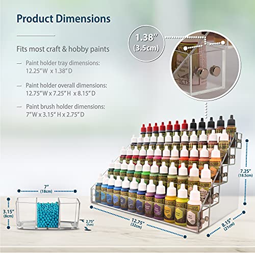 Acrylic Paint Organizer & Storage Set (5 Bead Color Options). Made with Diamond-Polished Acrylic. Durable, Space-Saving Hobby & Craft Paint Organizer Is a Must-Have Acrylic Paint Holder & Organizer.