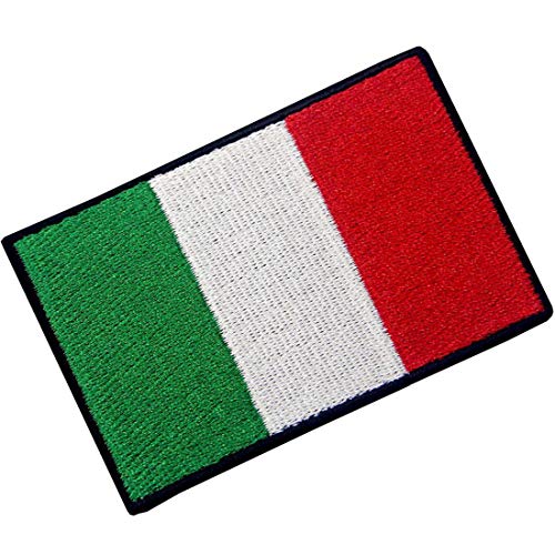 EmbTao Italy Flag Embroidered Patch Italian Iron On Sew On National Emblem