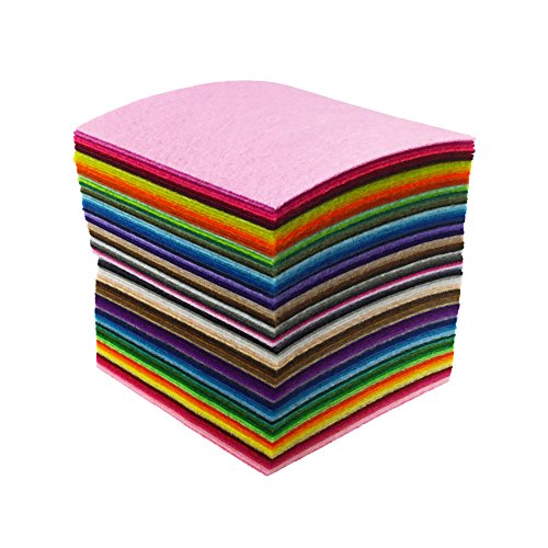 88pcs 4 x 4 inches (10 x 10cm) Assorted Color Mini Felt Fabric Sheets Patchwork Sewing DIY Craft 1mm Thick