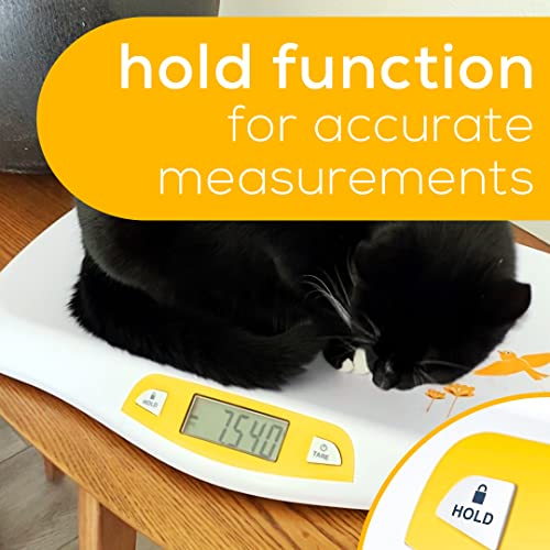 Beurer BY80 Digital Baby Scale, Infant Scale for Weighing in Pounds, Ounces, or Kilograms up to 44 lbs, Newborn Baby Scale with Hold Function, Pet Scale for Cats and Dogs