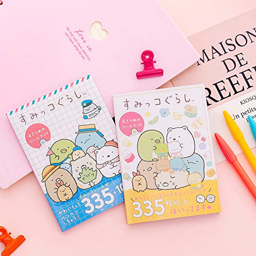 ANKOMINA 2 Pack 670 Pieces Cute Cartoon Animals Washi Stickers Book for Albums Diary Calendar Decoration Scarpbook Planner Journal Kids DIY Toy Korean Stationery