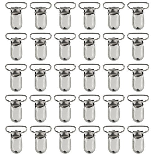 Mydio 50 Pack 1 Inch Metal Pacifier Clips Suspender Clips Straps Holder Clips For Craft