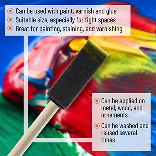 Bates- Foam Paint Brushes, 26 Pack, 1 Inch, Sponge Brushes, Sponge Paint Brush, Foam Brushes, Foam Brushes for Painting, Foam Brushes for Staining, Paint Sponges, Foam Brushes for Mod Podge