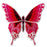 Butterfly Embroidered Badge Iron On Sew On Patch, Pink