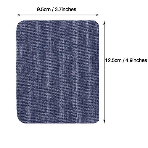 Tupalizy 4.9 x 3.7 Inches Denim Patches for Jeans Clothing Repairing Decorating DIY Crafting Black Blue Iron on Patches for Elbows Knees Pants Pockets Inner Thighs Inside Holes (5 Colors, 10PCS)
