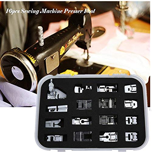 Youngine 16pcs Professional Sewing Machine Presser Feet Kit Multifunction Hem Foot Spare Parts Accessories for Low Shank, Brother, Singer, Janome, Viking, Toyota, Simplicity, Kenmore
