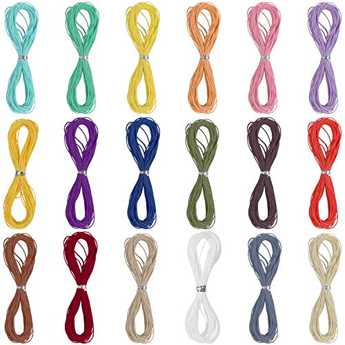 196yards Waxed Cotton Cord 32.8ft/Color Bracelet Thread 1mm Diameter for Jewelry Making Leather Craft DIY(18 Colors) by CCINEE