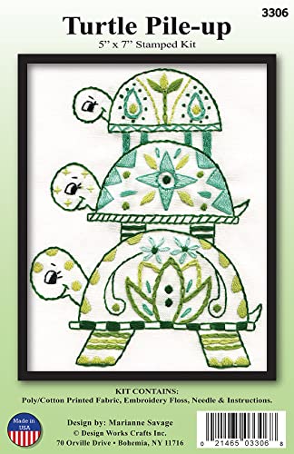 Design Works Crafts Turtle Pile-up Counted Cross Stitch Kit, White