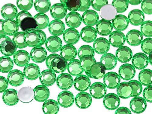 Allstarco 1000PCS 6mm SS30 Green Peridot .PD2 Acrylic Flat Back Rhinestones for Jewelry Making and Face Painting Card Making Embelishments Plastic Crafts Gems